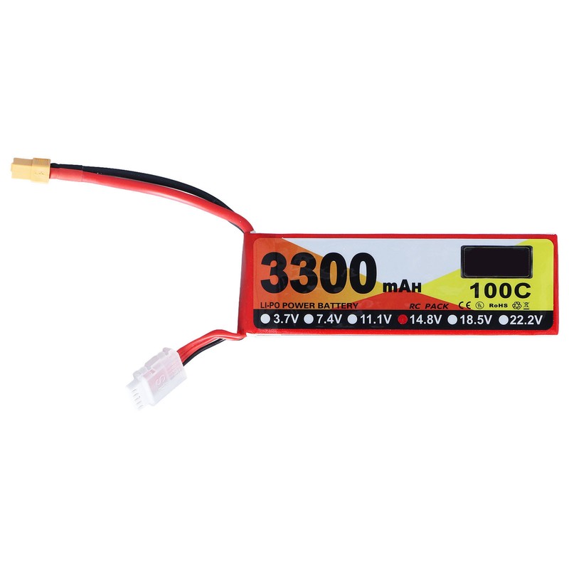 3300mAh Lipo Battery 100C Discharge Rate 14.8V 4S XT60 Plug