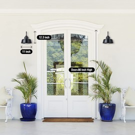 METOJIA Gooseneck Barn-Lights Outdoor Fixture - 18 inch Farm Style Black Large Lighting Farmhouse Exterior Sconce Wall Light for House, Dusk to Dawn Sensor Front Door Porch Garage (18 inch)