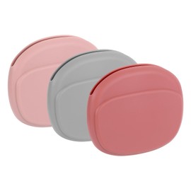 HARFINGTON 3pcs Earbuds Cases, Wired Earphone Case Holder Organizer, Silicone Ear Buds Case Small for USB Cable, Earphones, Grey,Red,Pink