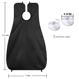 Black Beard Apron Beard Catcher, Shaving, Trimming & Beard Catcher, Waterproof Non-Stick Combing Cloth with 2 Sucker Hooks Hair Clippings Catcher & Grooming Cape Apron, Best Gift for Men,Made for Men
