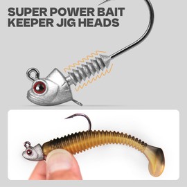 Swimbait Jig Heads with Stacked Cone Keeper, Minnow Style Eye Fishing Jighead 1/4oz (15 PCs)
