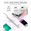 Mifaso Surge Protector Power Strip 10FT, Flat Plug, 6 AC