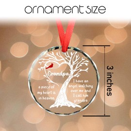 Memorial Gifts for Loss of Grandpa, Sympathy Gift for Loss of Grandpa Loved One, in Memory of Loved One Gifts, Bereavement Remembrance Memorial Gift for Men Glass Ornament