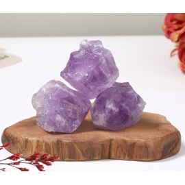 GUJOXILA 1.8"-2.2" Light Purple Amethyst Raw Rough Healing Crystals Natural Rocks Protection Reiki Tumbling Cabbing Divination Meditation Fountain Crystal 1pcs
