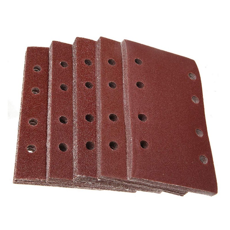 ExcInter 10PCS 93x185mm Sandpaper Sanding Paper 8 Holes Loop Sand
