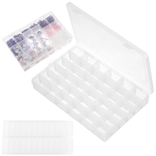 Hejo 2 PCS 36 Grids Plastic Compartment Storage Box, Craft
