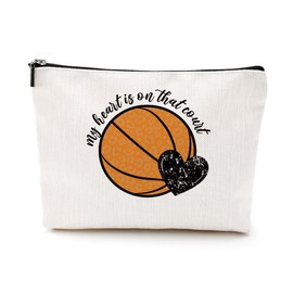 Basketball Gifts Makeup Bag Basketball Accessories Cosmetic Bag Basketball Party Favor Basketball Team Gifts for Women Girls Basketball Lovers Coach Player Fans Sister Girlfriend Christmas Birthday