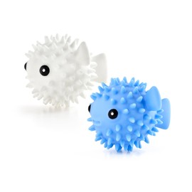 Kikkerland Set of Two Reusable Dryer Buddies for Laundry – Fabric Softener Dryer Balls – Control Static, Remove Wrinkles, Dry Clothes Faster, Puffer Fish