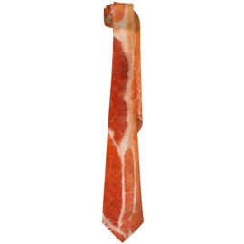 SKT T1 Men's Neckties Bacon Slice Ties Funny Fresh Streaky Brisket Slices Neckties for Holiday Party Wedding, Gifts for Men Boys Teens