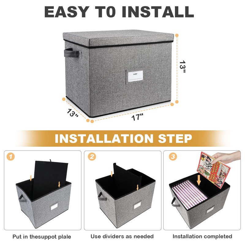 Comic Book Storage, Large Comic Book Case with Adjustable Dividers