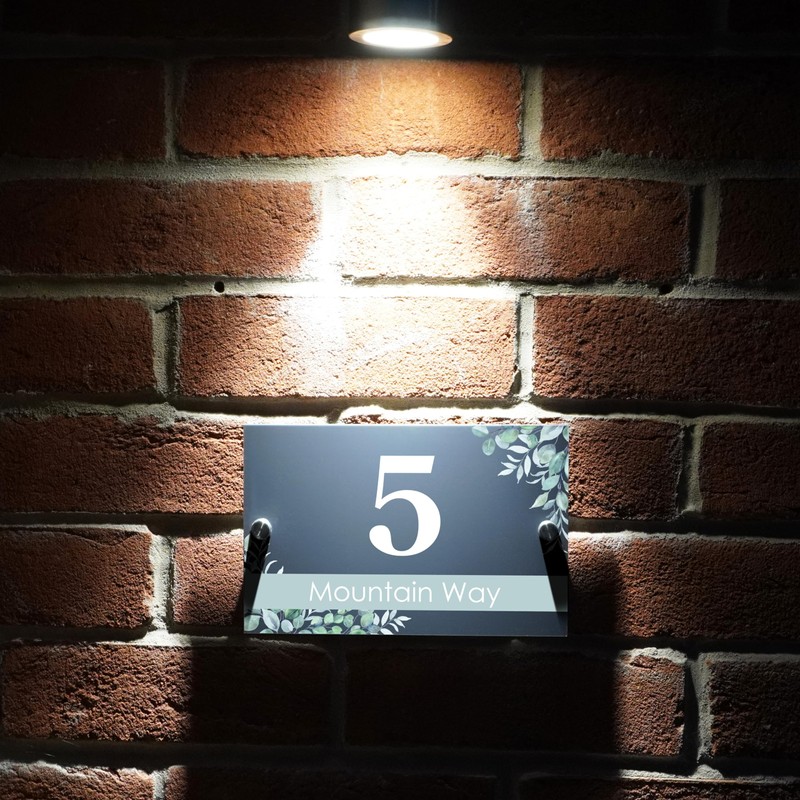 Badgemaster Modern Anthracite House Number Sign Plaque Stainless Steel Standoffs