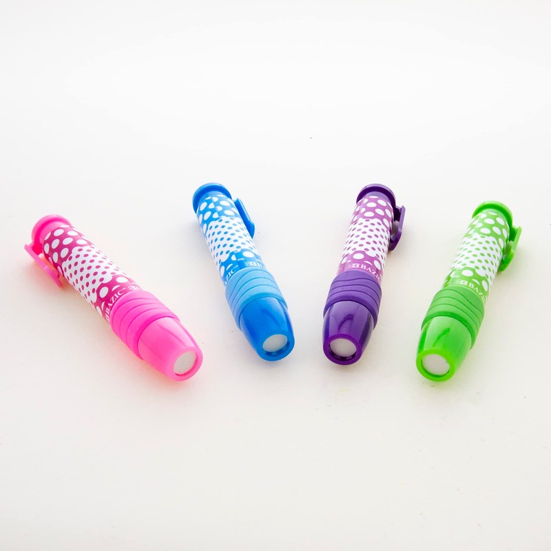 BAZIC Products Retractable Stick Erasers Dot.ted, Mechanical Pencil Eraser, Large