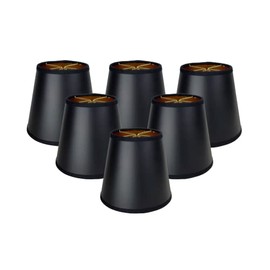 Royal Designs, Inc. CS-118BLK/GL-6 Empire Black Parchment Chandelier Shade with Gold Lining, 4 x 6 x 5.5, 6-Pack