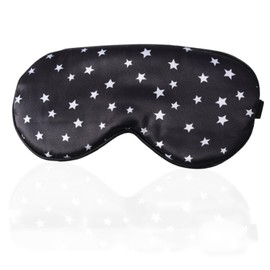 Sleep Mask Luxury Cool and Lustrous Eye Cover for Sleeping Unisex,with Adjustable Strap,Comfortable and Super Soft Eye mask Ultimate Sleeping aid,Sleep Mask Invisible Alar Deep Orbit 3D,(Black Stars)