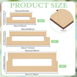 BENECREAT 3Pcs Ribbon Measuring Board, MDF Ribbon Ruler for 6/8/10/12/13/14 Inch Ribbon Making, Arts and Craft Supplies
