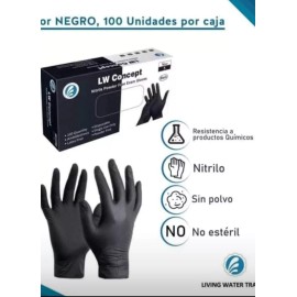 lw concept Guantes Negros De Nitrilo 100% No Fake, No Mezclas, No Vinil