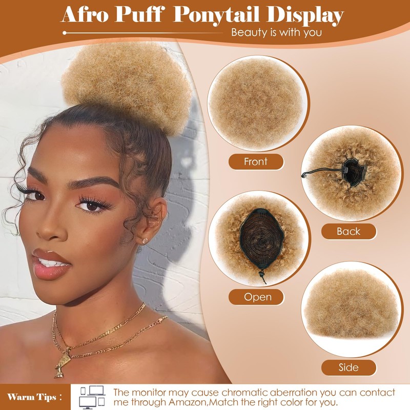 Fullart Ponytail Extension for Black Women #18 Ash Blonde 100%
