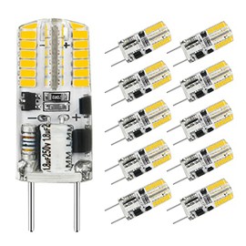Lamsky G8 Led Bulb Dimmable 3W,G8 Halogen Bulb 20W-25W Equivalent,AC 120V Daylight White 6000K T4 Type Bi-Pin G8 Base Light Bulbs for Under Cabinet,Counter Lighting(10 Pack)