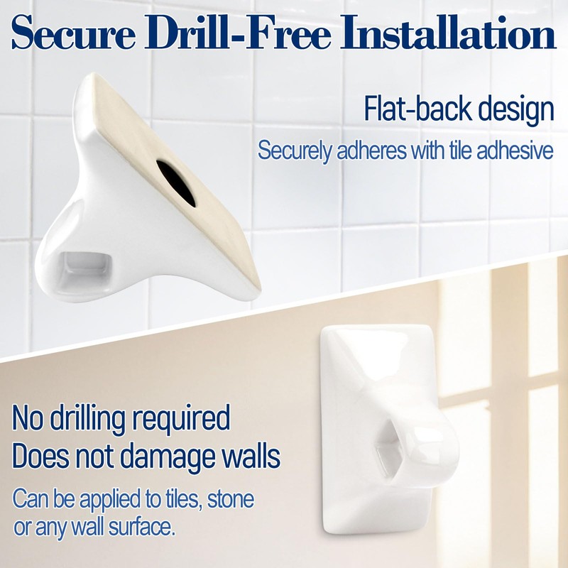2 Pcs Ceramic Towel Bar Replacement Rod Holder Brackets Kit,