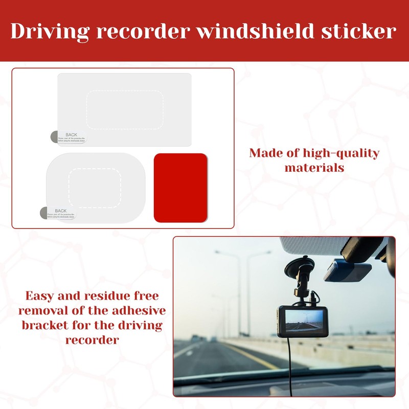 Grosion 10Pcs Windshield Dashcam Stickers,Dashcam Windshield Sticker,Car Windshield Electrostatic Film,Dashcam
