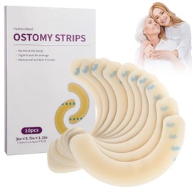 Ostomy Bag Barrier Strip Pack of 10 Ostomy Barrier Tapes Elastic Barrier Strips Sensitive Tape Waterproof Ostomy Supplies Ostomy Barrier Strips Covers for Stoma Bag