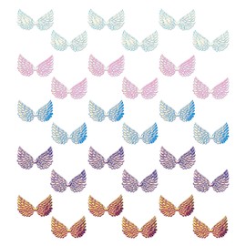 GORGECRAFT 40pcs 2.5 Inch Laser Angel Wings Fabric Embossed Iridescent Wings Patches Applique 5 Colors Mini Wings Crafts for DIY Craft Decoration Clothing Ornament Supplies Shirts Jeans Craft Sewing