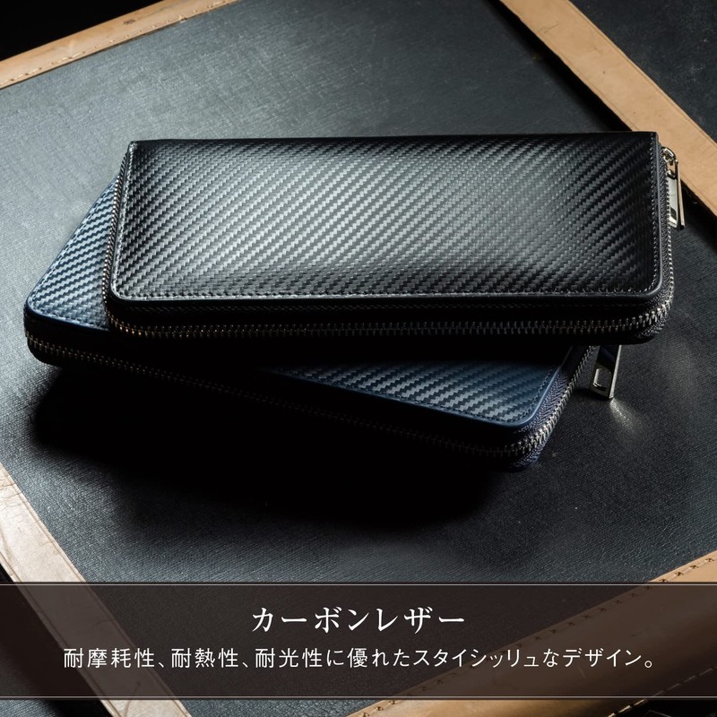 Mura Men's Long Wallet, Zipper, Genuine Leather, Green Wallet, Coin