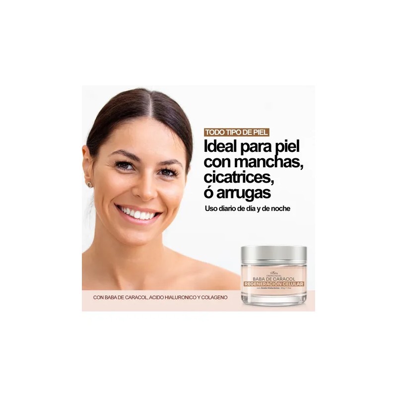 Crema Facial Baba De Caracol Vitalis Antiarrugas Y Manchas