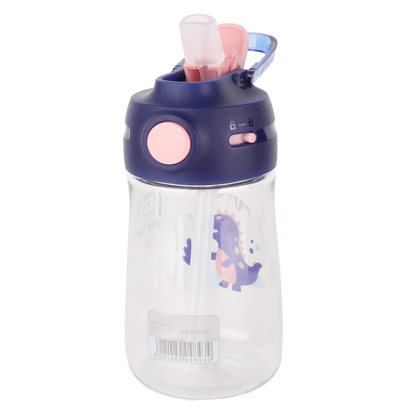 420ml Water Bottle Portable Cute Cartoon Straw Cup Drinking Bottle