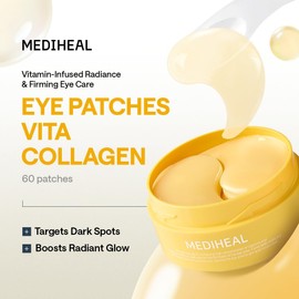 Parches para debajo de los ojos Vita Collagen, almohadillas coreanas de hidrogel para ojos con 7 vitaminas y 5 microcolágenos. Mascarilla de gel hidratante y no irritante para ojos. Tapa de sellado