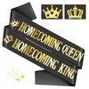 2 Pcs Homecoming King & Queen Sash with Gold Foil,