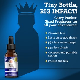 GuruNanda Concentrated Mouthwash (2 fl oz), Fluoride-Free, Mint Mouthwash with Natural Essential Oils, Supports 300 Rinses, Aids in Fresh Breath