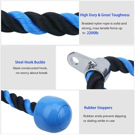 XYZDOUBLE Triceps Rope 70 cm / 90 cm Triceps Rope Cable Pull Handles Fitness with Non-Slip Handles Heavy Duty Cable Attachment for Fitness, Biceps, Triceps Red
