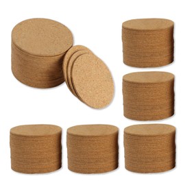TJQ Round Cork Coasters, Commercial Use, Large Capacity, Water Absorption, Set of 100 & W Polishing Specifications (Set of 100)