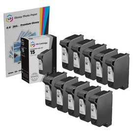 LD Remanufactured Ink Cartridge Replacement for HP 15 C6615DN (Black, 10-Pack) Compatible with Deskjet 3820 810 810C 812 812C 825 825C 825Cvr 840 840C 841 841C