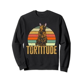 Retro Vintage Tortitude Tortoiseshell Cat Tortie Cat Sweatshirt