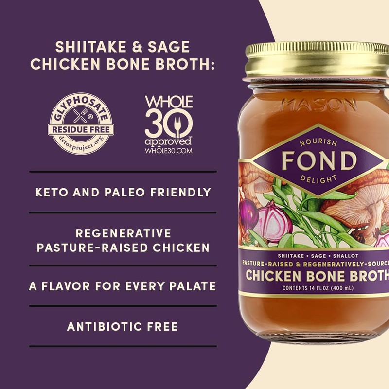 FOND Regenerative Pasture-Raised Chicken Bone Broth Infused with Organic Shiitake