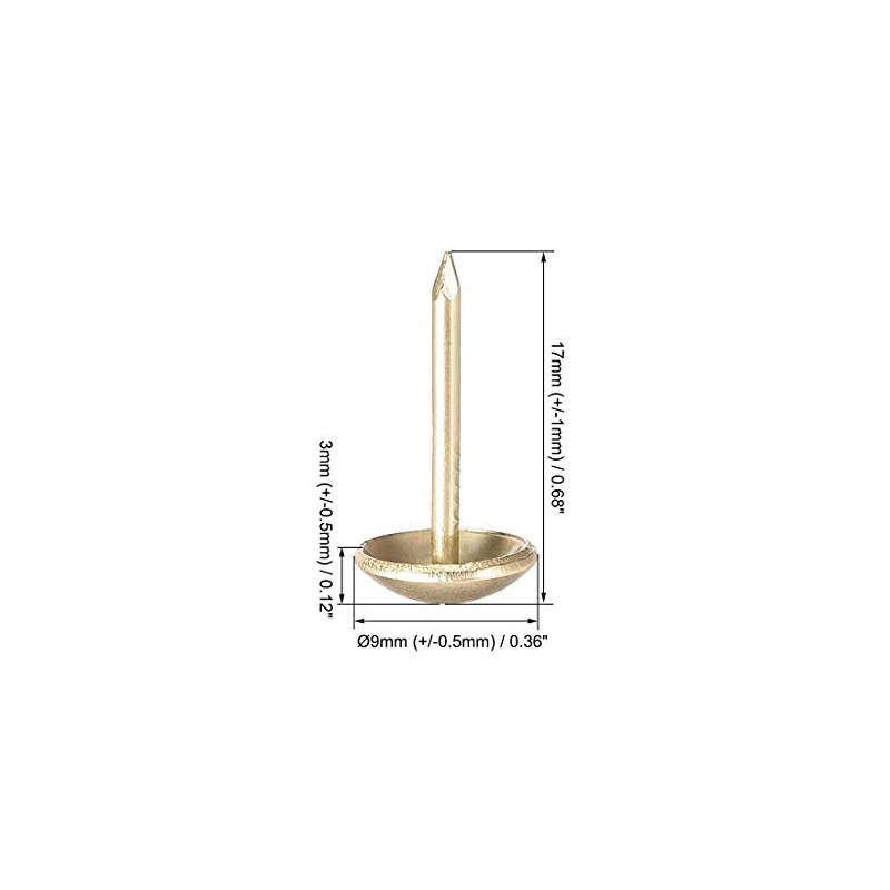 sourcing map Upholstery Nails Tacks 9mm Dia 17mm Height Round