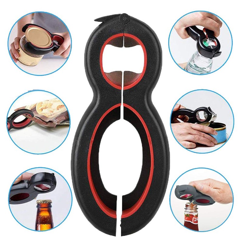 Medsuo Jar Opener 6 in 1 Multi Function Bottle Opener