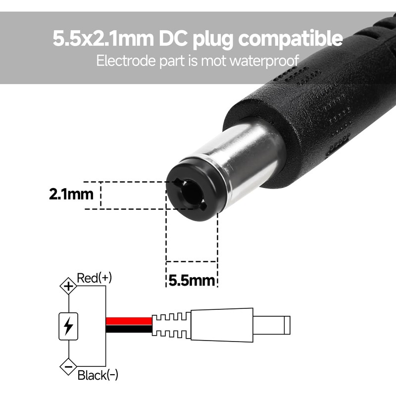 Durable Chew Proof Trail Camera Power Cable fits Stealth Cam,Spypoint,Moultrie,Browning,Wildgame