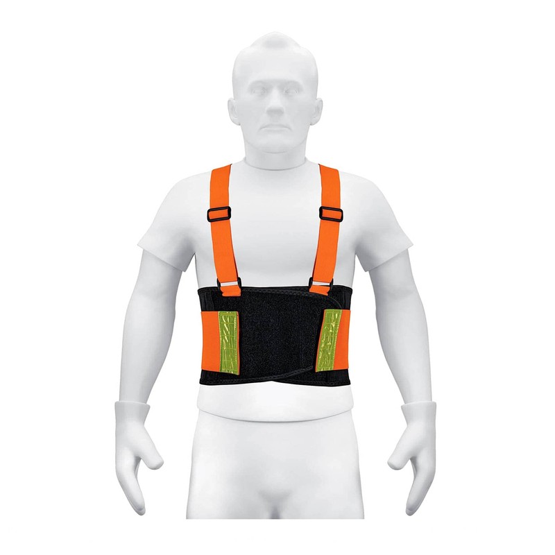 Truper FAJA-LN, Faja lumbar de alta visibilidad con reflejantes, naranja,