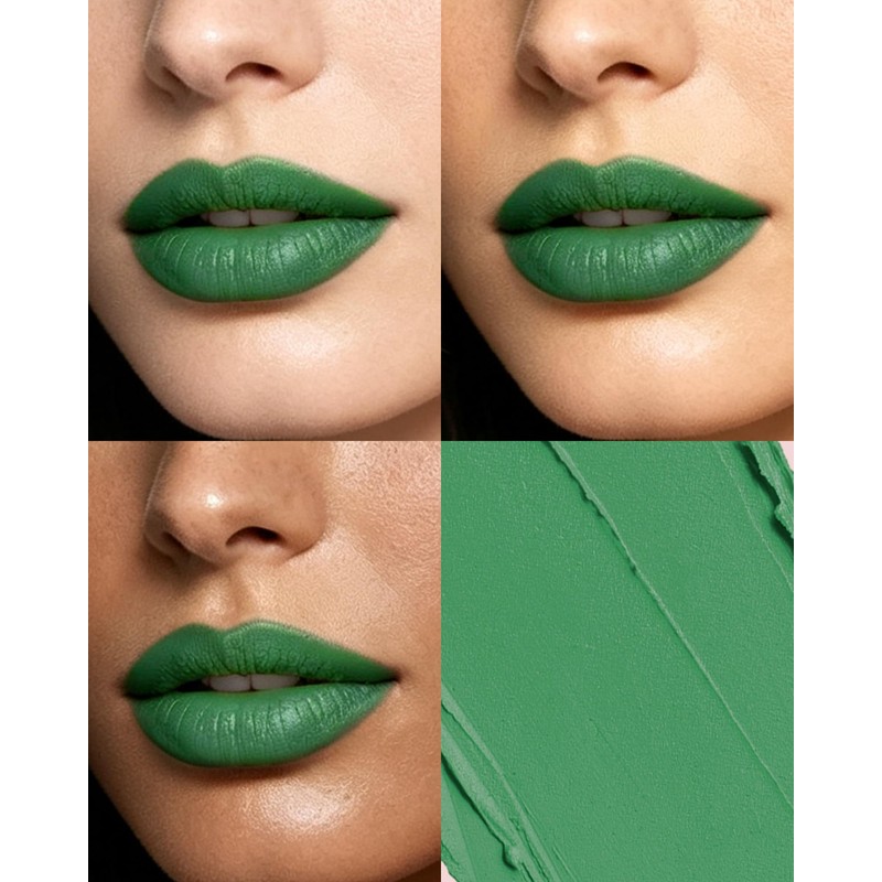 Matte Velvet Lipstick,Green Creamy Lipgloss Stick Women Halloween Makeup