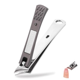 HJZHII Ingrown Nail Clipper, Heavy Duty Stainless Steel Nail Clippers Slanted Blade Ingrown Toenail Clippers Straight Fingerail Cutter Toenail Buffer for Seniors Men Thick Nails