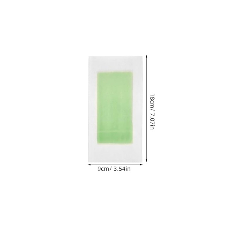 10 Piezas Papel Depilatorio de Cera Doble Cara Verde