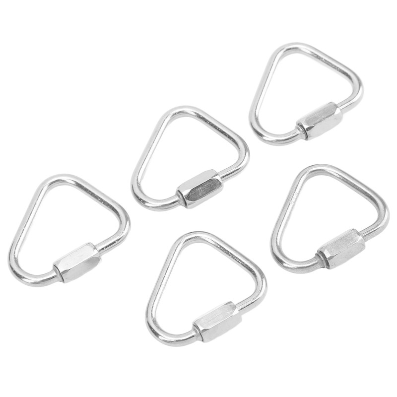5pcs Triangle Locking Carabiner Stainless Steel Portable Easy to Carry
