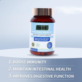 Daily Probiotics For Men And Women, Containing A Variety Of Beneficial Bacteria Such As Lactobacillus Plantarum, Lactobacillus Acidophilus, Lactobacillus Salivarius, 60 Capsules, Suitable For Gift Giving