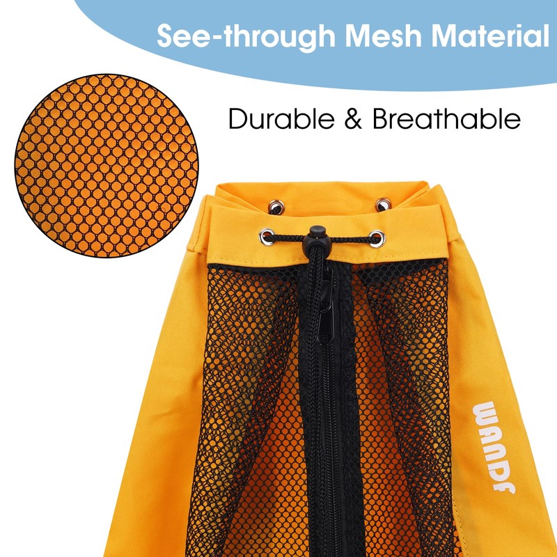 WANDF Swim Bag Mesh Drawstring Backpack Beach Backpack for Swimming,
