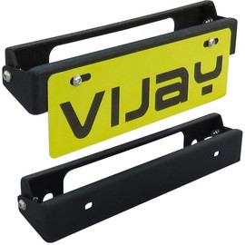 TIOYAR Flip-Up License Plate Holder Black for All SUV Pickup Truck Modified Steel Front Bumper