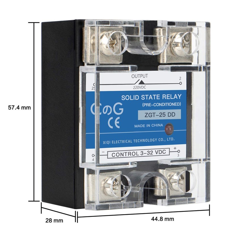 CGELE Solid State Relay SSR-25DD with Heat Sink DC to