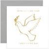 Old English Co. Gold Foil Dove Christening Day Card for